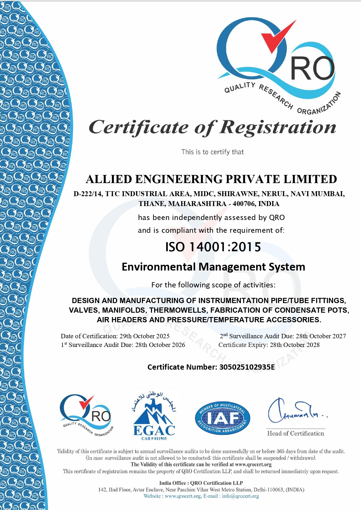 SDSS Certificate